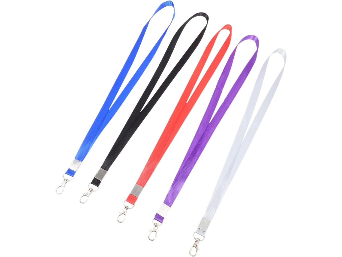 Conjunto De 5 Cordões Porta Crachá Alasum Em Poliéster Com Clipe Resistente, Fáceis De Colocar E Remover, Ideais Para