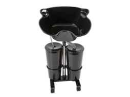 Lavatório Móvel De Cabeleireiro, Altura Ajustável, Design De Balde Duplo,preto Oem