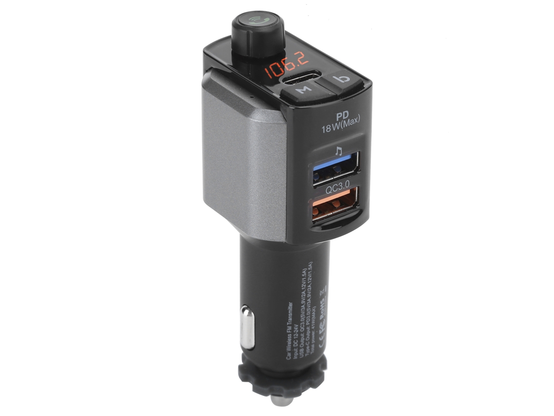 Aetheria transmissor Fm Bluetooth 5.0 Carregador Carro Dual Usb Pd18w Qc3.0 Reprodutor Mp3 Mãos Livres