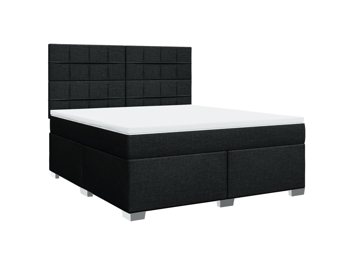 Cama com Molas/colchão 180x200 Cm Tecido Preto MAISON EXCLUSIVE