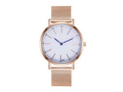 Relógio masculino com pulseira de metal, casual, para negócios, quartzo, presente de aniversário K092, ouro rosa
