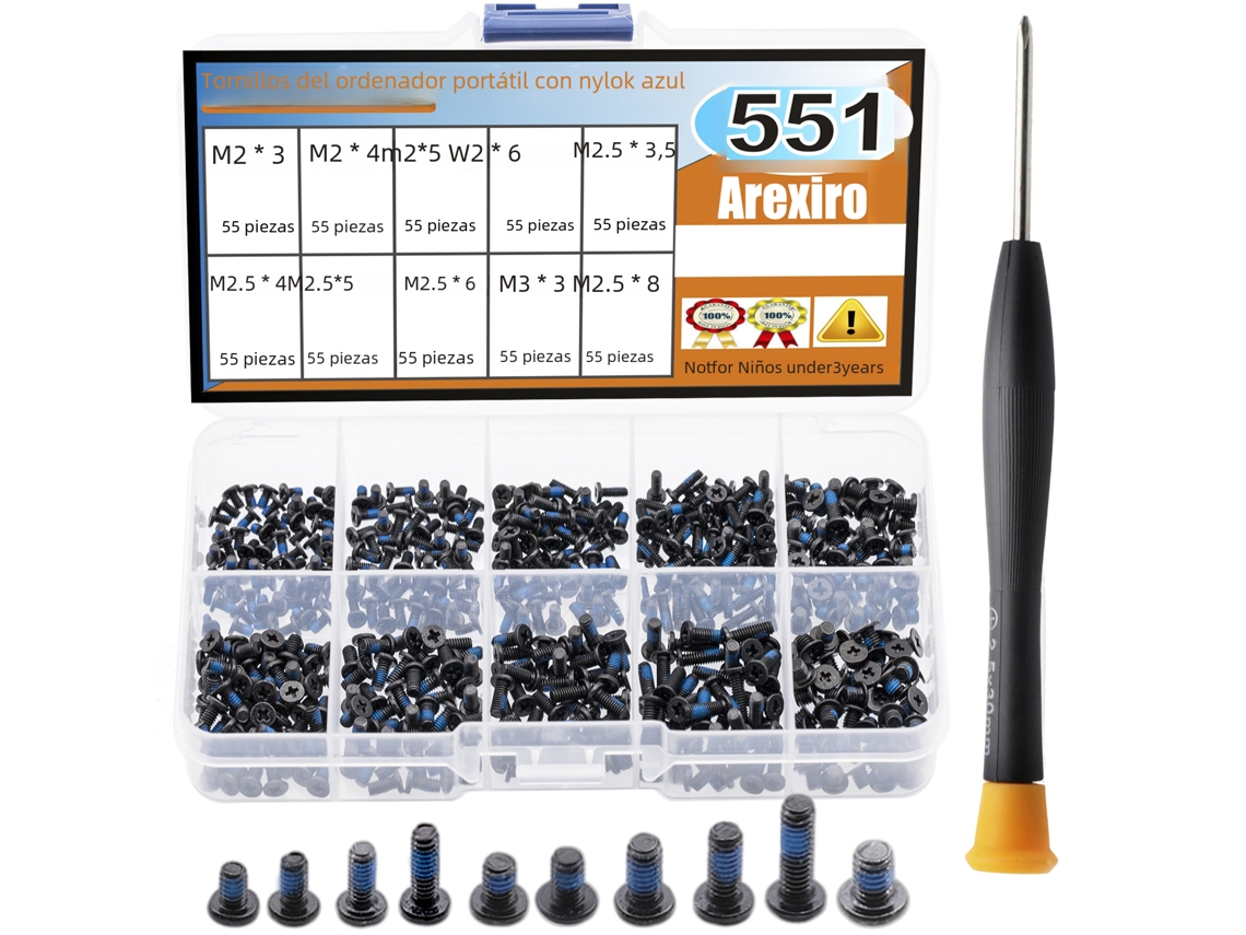 Conjunto De 500 Parafusos M2, M2.5 E M3, Adequados Para Reparo De Computadores E Produtos Eletrônicos.