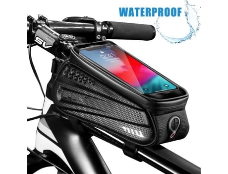 Saco impermeável do telefone da bicicleta, suporte do saco da bicicleta do quadro com tela de toque sensível guiador mtb bolsa da bicicleta para 6.5