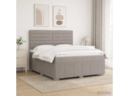 Vidaxl Cama Box Spring Com Colchão Cinzento-acastanhado 140 X 190 Cm