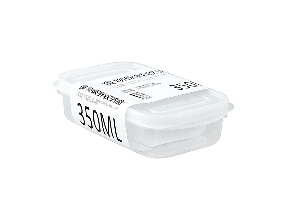 Caixa de Armazenamento de Alimentos Plástica Transparente com Tampa 350ml para Geladeira S/MARCA
