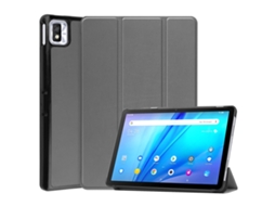 Capa‑flip Horizontal Textura Custer Três Dobras Halinuia, Cor Cinza Para Tcl Tab 10s