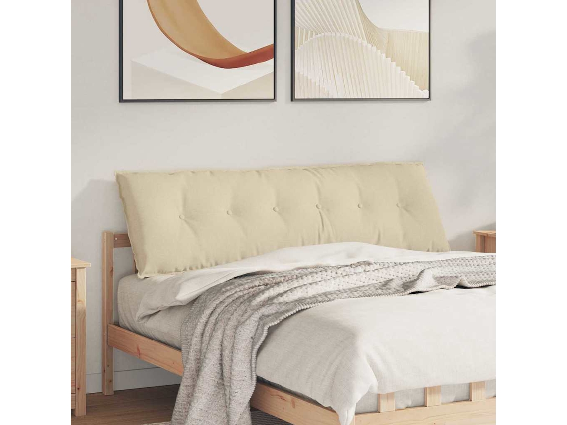 Vidaxl Travesseiro Para Costas Creme 160 X 19 X 50 Cm Tecido