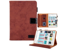 Capa De Couro Sintético Com Contraste De Tecido Para Ipad Mini 6 / Mini 2024