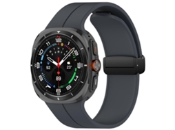 Pulseira De Silicone Com Fecho Magnético Dobrável Estilo Ranhurado Para Samsung Galaxy Watch Ultra 47mm.