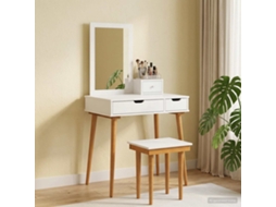 Vidaxl Conjunto De Mesa De Vestir Fauske 4 Unid. Branco