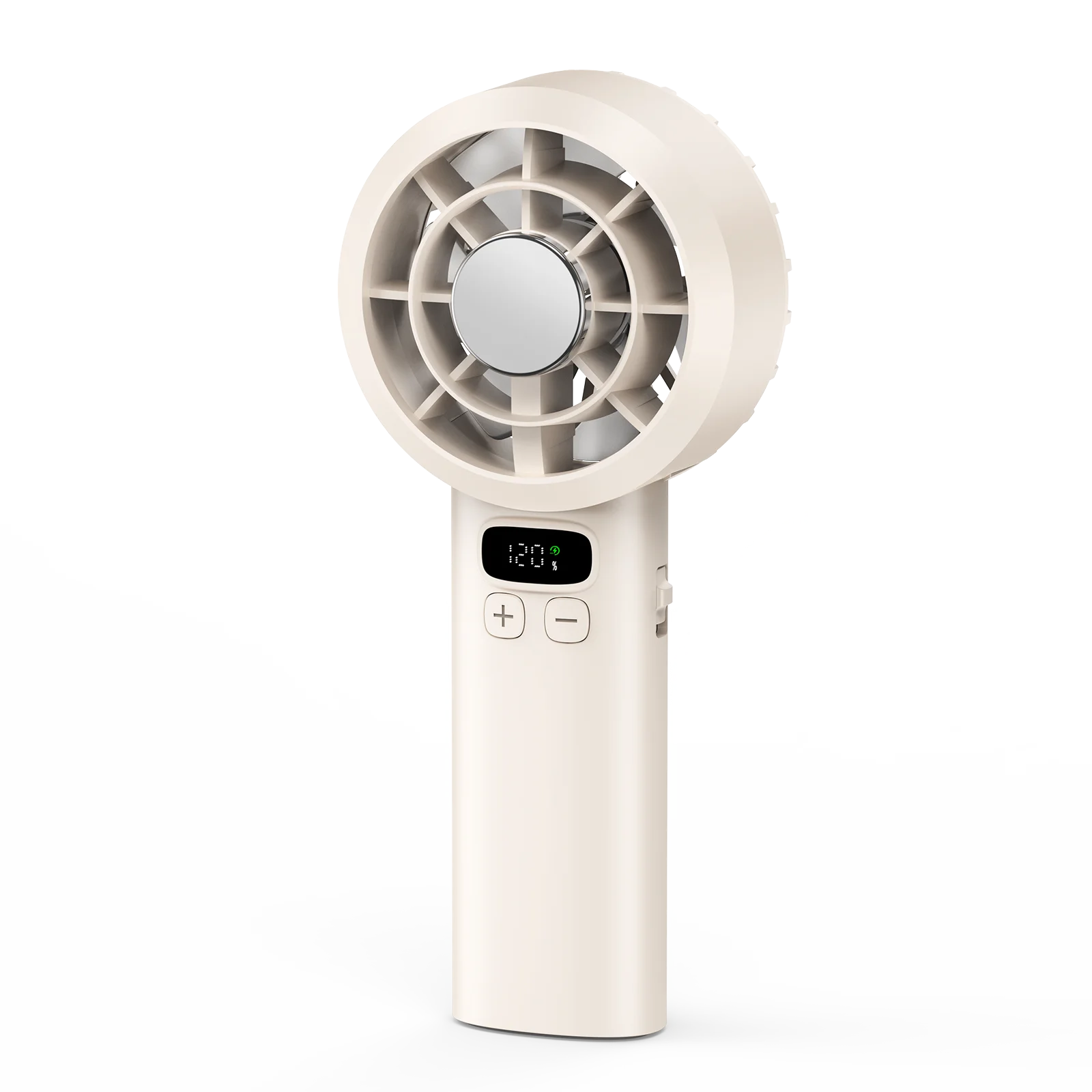 (branco) Ventilador Portátil De 1200mah, Efeito De Resfriamento Duplo, Ventilador Com Carregamento Usb De Alta Velocidade