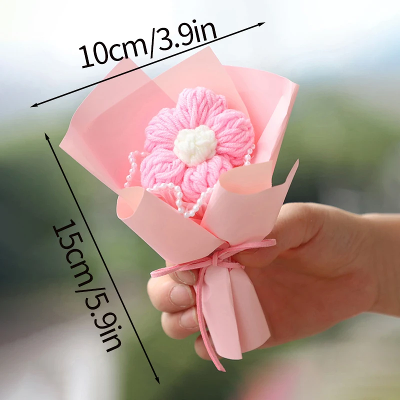 Buquês de Crochê, Mini Flores de Tricô em Formato de Bolha, Buquês Coloridos Feitos À Mão. MDUG