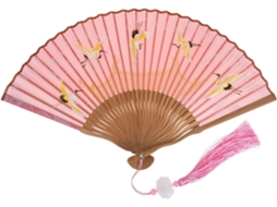 Leque Dobrável Retrô Estilo Chinês Feito Bambu Artesanato Delicado Única Decorar Aleatória Seda Peça Sua Casa GOKOCO