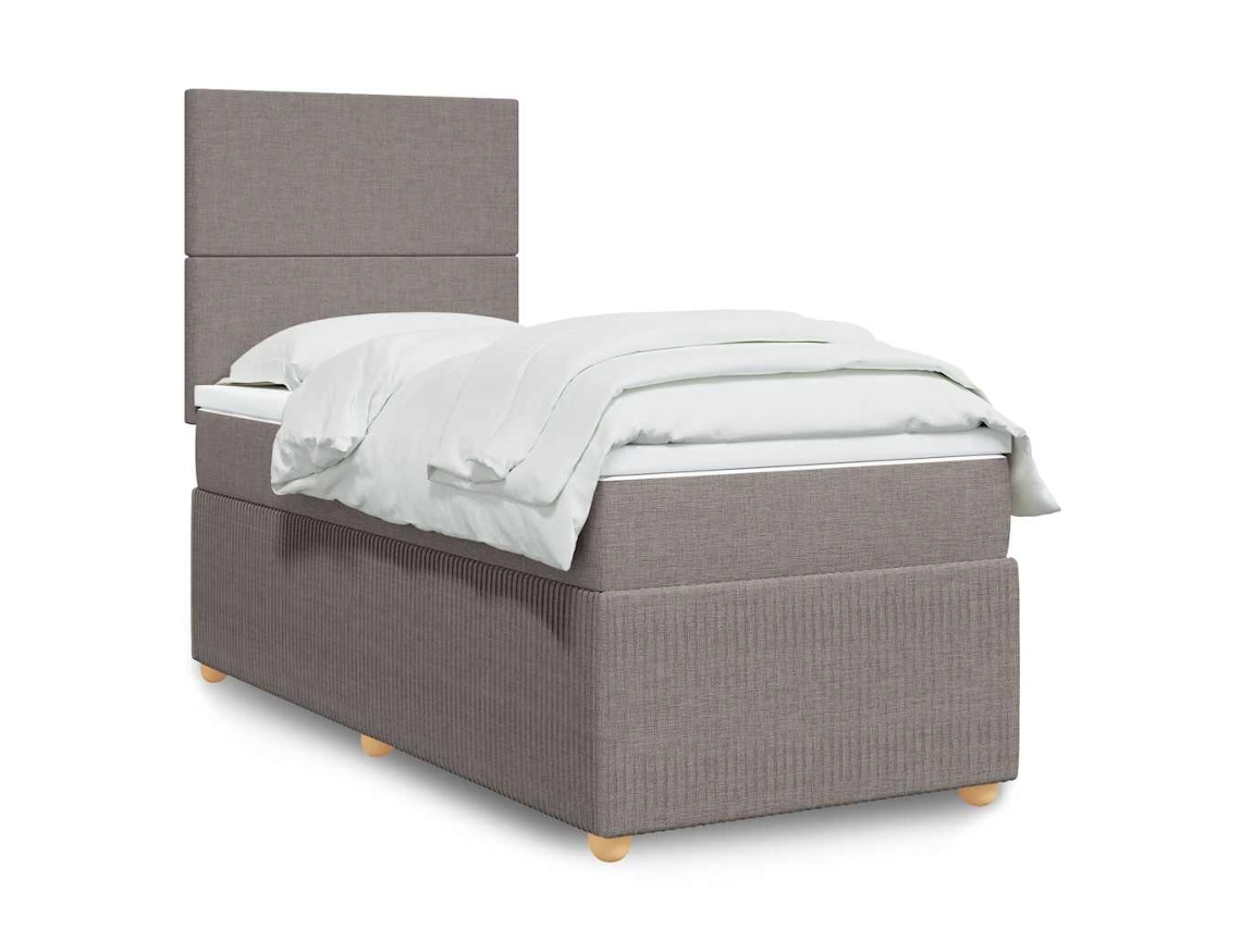 Vidaxl Cama Com Molas/colchão 80x200 Cm Tecido Castanho-acinzentado