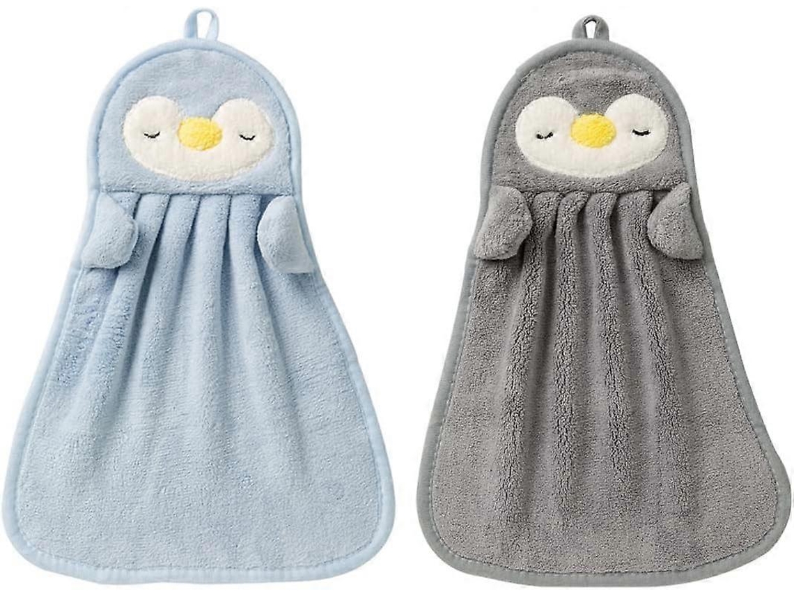 Rebe 2 Toallas Colgantes de Chenille Suave Con Diseño de Pingüino para Cocina Y Baño