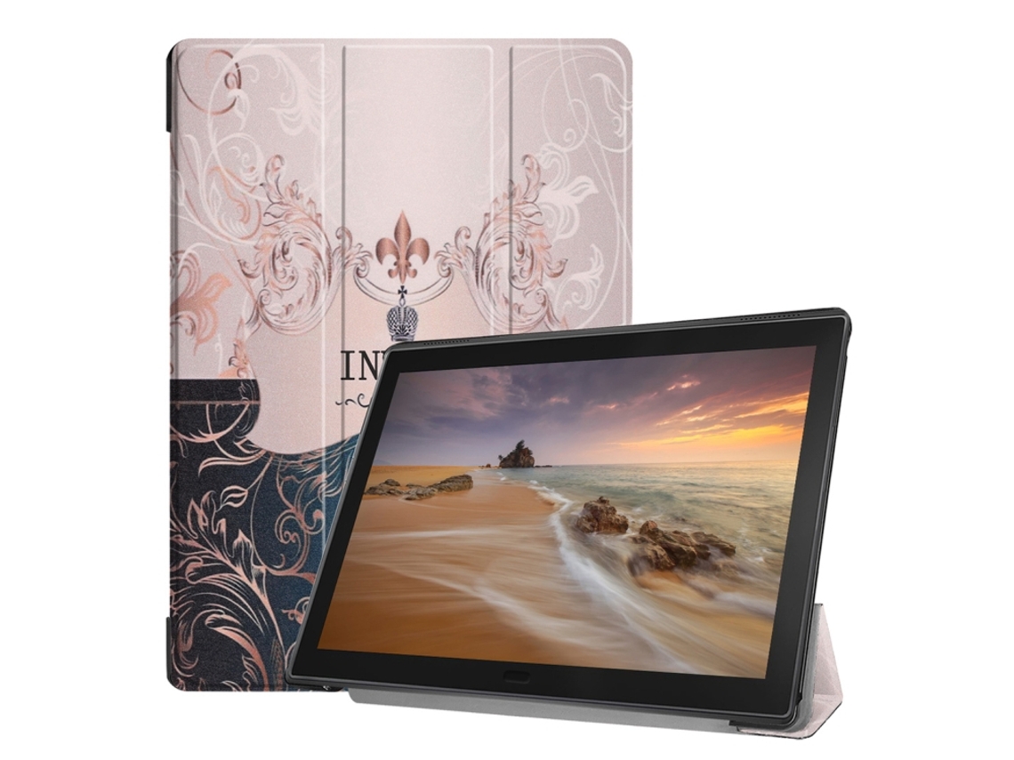 Capa‑flip Horizontal Pu Halinuia Com Padrão De Estilo Francês E Suporte Triplo Para Lenovo Tab E10 X104