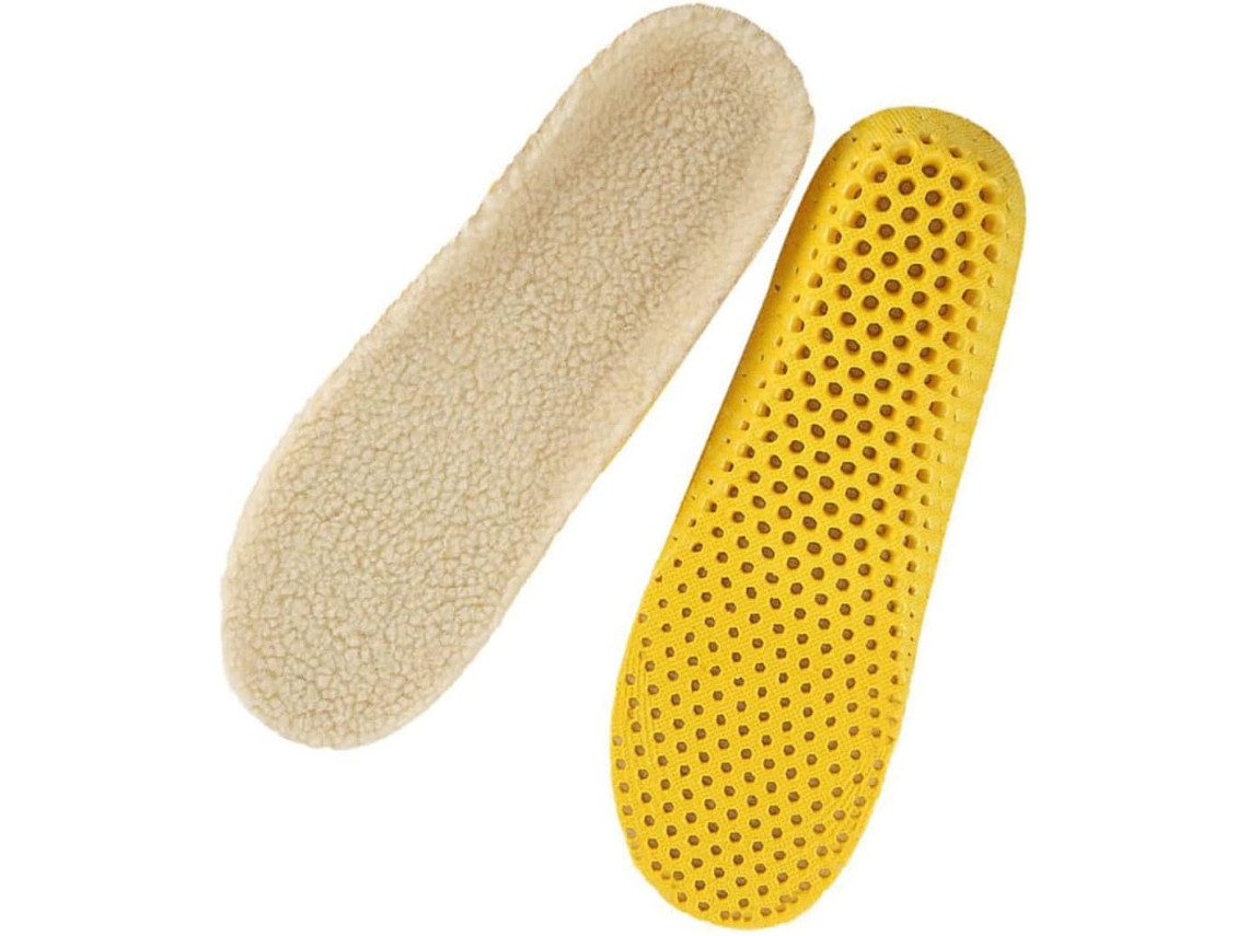 Palmilhas Grossas E Quentes Para Sapatos De Inverno, 2 Pares, Tamanho G 41-46, Pelúcia Sintética Bege, Respiráveis, Para
