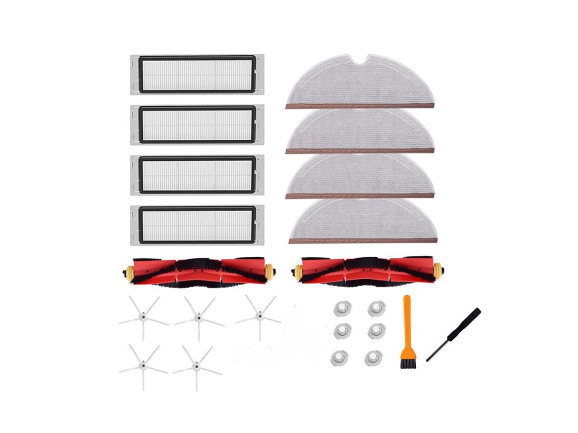 Para xiaomi roborock s4 s5 s6 e4 e20 e25 e35 s50 aspirador de pó robótico, escova principal, escova lateral, filtro hepa, pano mop, etc