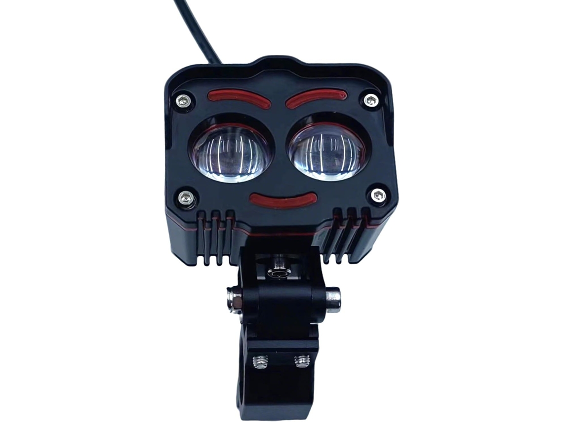 Faróis de LED para motocicleta, resistentes à vibração, à prova d'água e com ângulo ajustável.