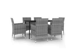 Garden Dining Set, Garden Dining Sets Vidaxl Cinzeto Rattan / Vime (140 Cm Table Length)