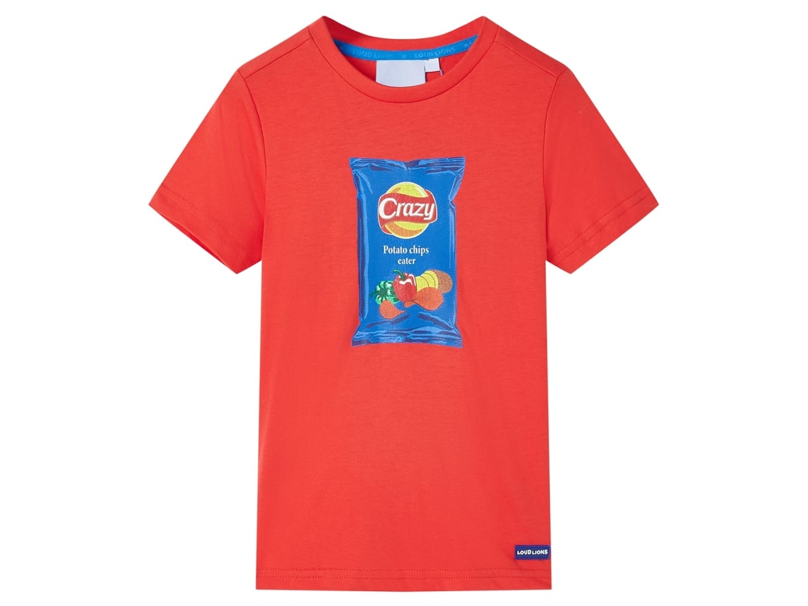 T-shirt De Manga Curta Para Criança Vermelho 140