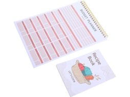 Caderno de receitas portátil em branco, ideal para planejar suas refeições em qualquer lugar.