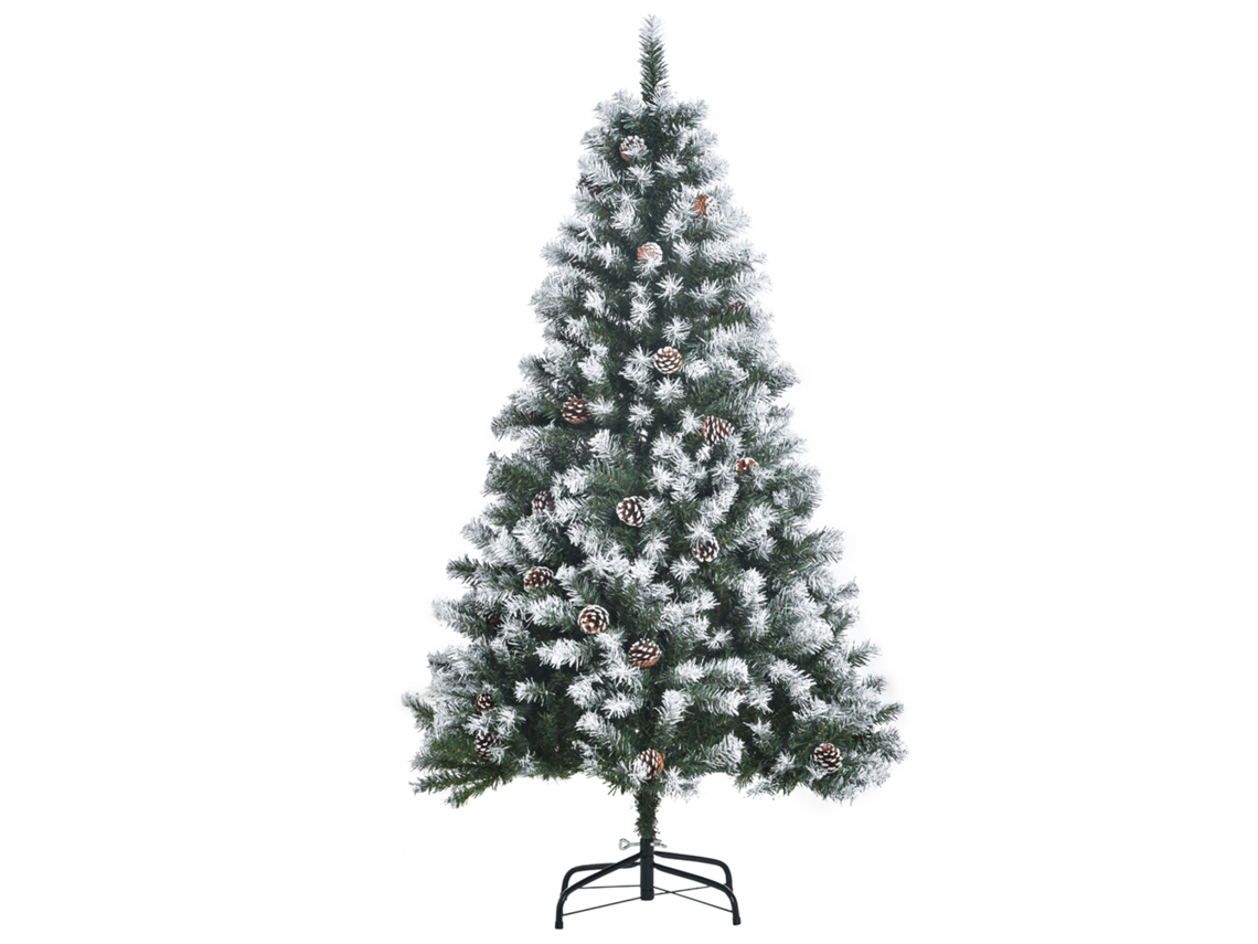 Árvore De Interiores Natal Artificial 150 Cm Com Neve 676 Galhos 41 Pinhas Pinheiro Decoração Para
