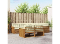 Vidaxl Conjunto De Sofás Para Exterior 7 Pcs Natural E Creme