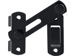 Fechadura Grossa Preta Trinco Pequeno para Porta Corrediça. Aço Inoxidável para Madeira, Interior Ou Jardim. Ems9500 b.