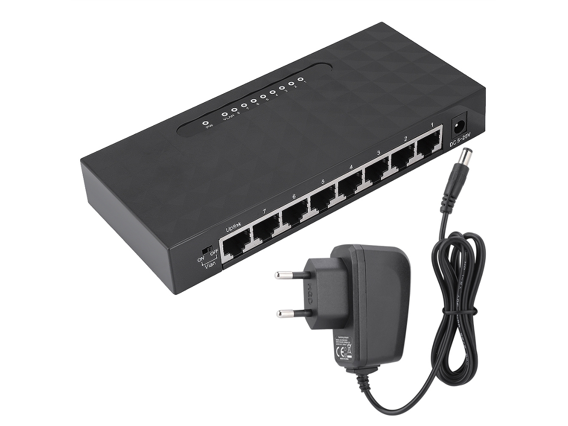 Switch De Rede Inteligente 8 Portas Gigabit Ethernet 10/100/1000mbps Rj45