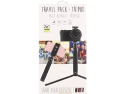 Monopé TNB Ftdcpack (Bola - Altura Máxima: 67 cm - Plástico) — Mini tripé extensível com acessório Action Cam e Smartphone