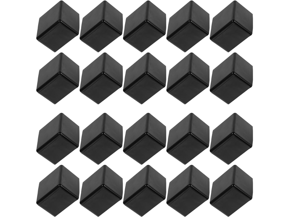Conjunto De 20 Protetores Quadrados Para Pés De Móveis, 4,4 Cm (1-3/4 Pol.), Em Borracha Preta |