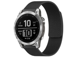 Bracelete Para Garmin Fenix 8 / 7 / 6 / 5 (22mm) - Silicone Magnético - Textura De Lichia Preta