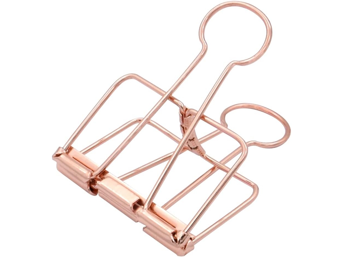 Clipe De Fichário Extra Grande De 5 Cm Em Tom Ouro Rosa Para Escritório E Escola. Aquaforge (2 Polegadas)