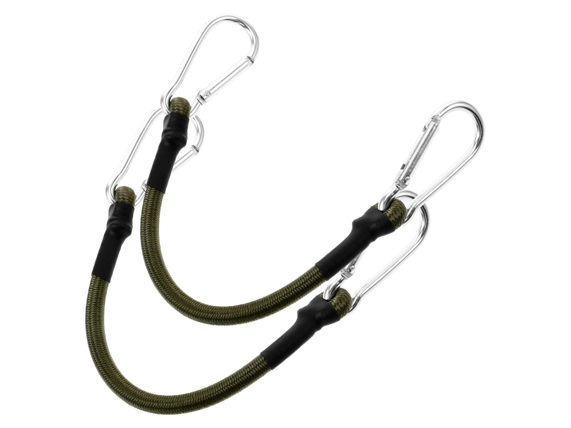 Corda Elástica Com Mosquetão De 8 Mm, Pacote Com 2 Unidades, 30 Cm | Preta, Emborrachada E