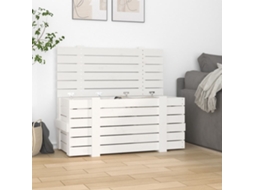 Vidaxl Caixa De Arrumação 91x40,5x42 Madeira De Pinho Maciça Branco