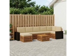 Vidaxl Conjunto De Sofás Para Exterior 8 Unid. Natural E Bege