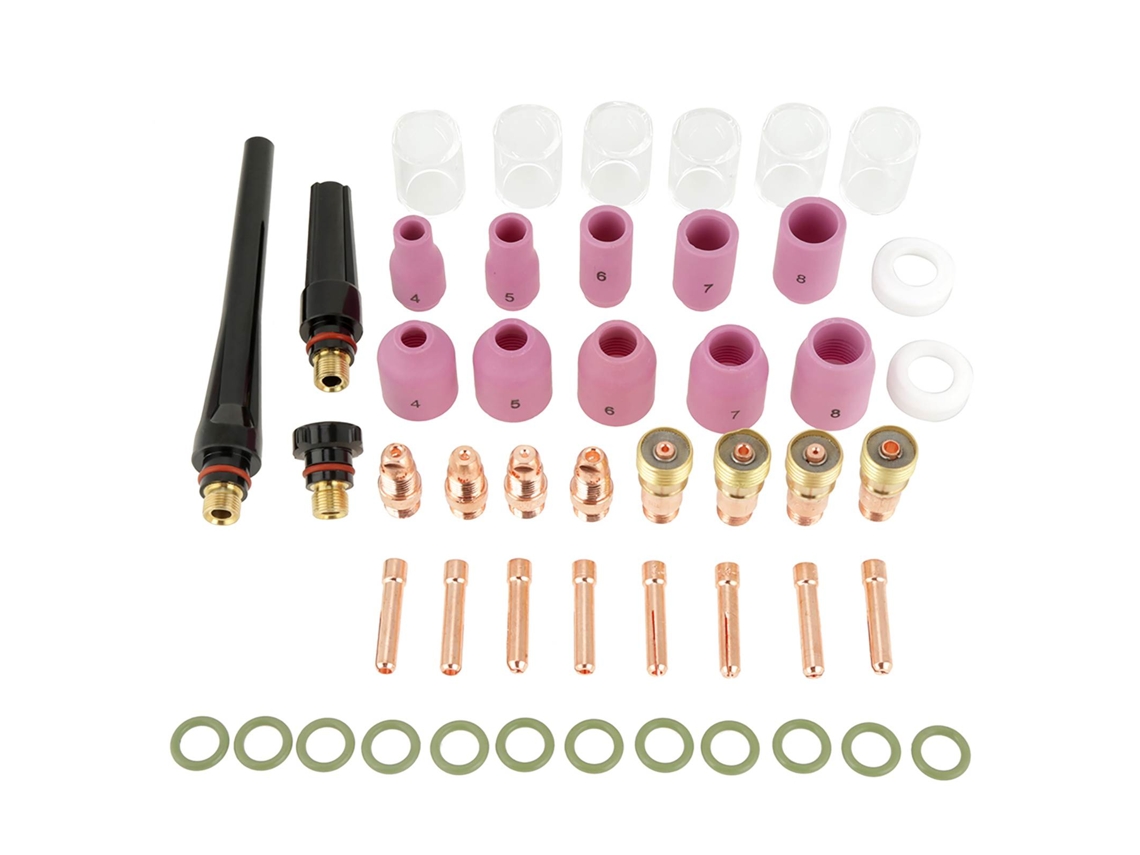 Kit De Acessórios Para Soplete De Soldadura: 49 Peças Com Lente De Gás, Bicos De Alumina E Pinças