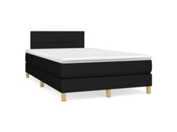Vidaxl Cama Boxspring Com Colchão 120x190 Cm Tecido Preto