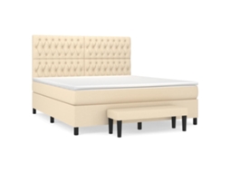 Box Spring Bed, Box Spring Beds Vidaxl Creme Tecido (180 X 200 Cm)