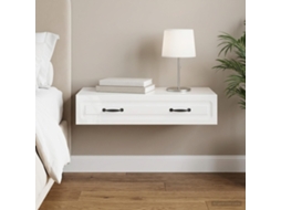 Vidaxl Mesa Lateral De Parede Branco Brilhante 87,5 X 34,5 X 17 Cm