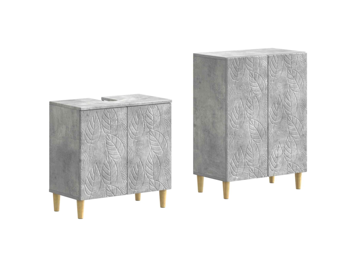 Vidaxl Conjunto De Armário De Banheiro Com 2 Peças Delft