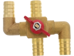 Válvula de água para aquecedor automotivo com bypass de controle manual integrado.