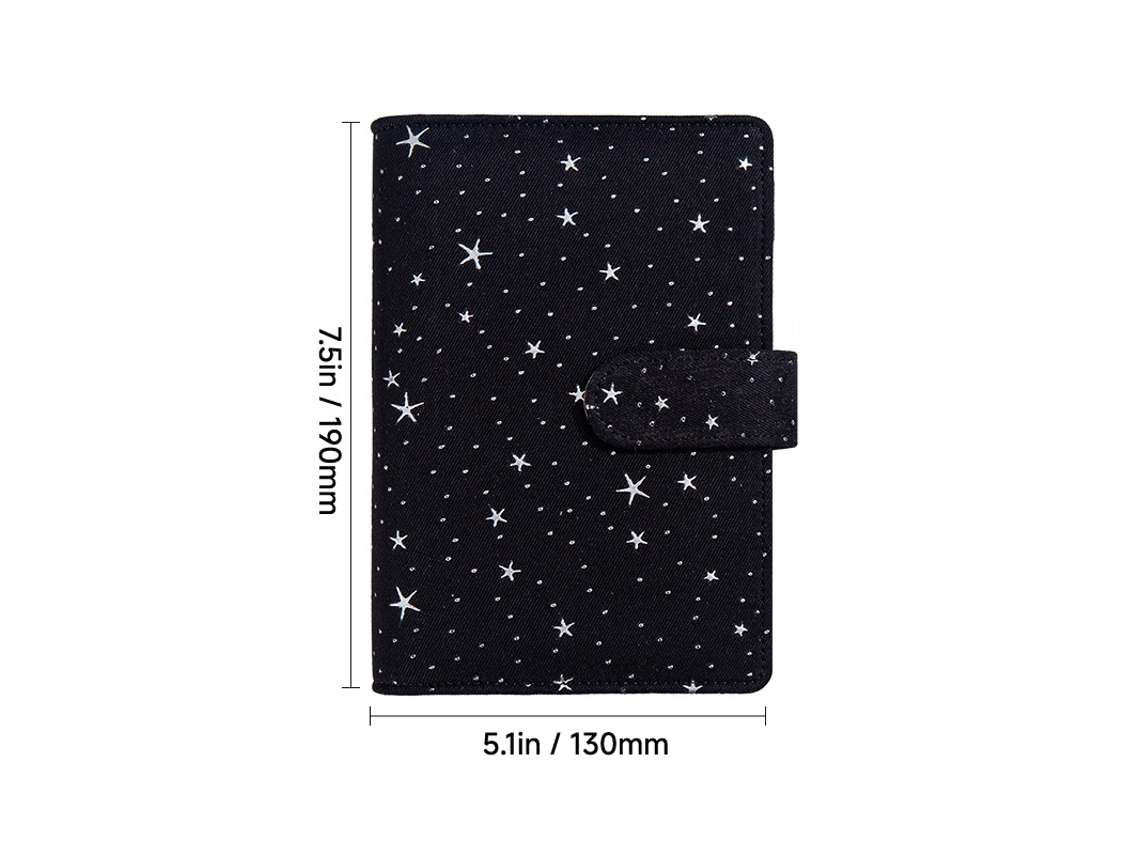 A6 A5 Removable Starry Sky Spiral Notebook, Student Office Journal, Black Starry Sky A6 Cover Only