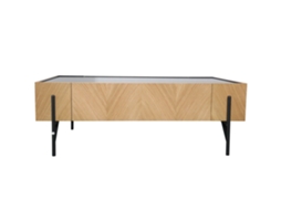 Mesa de Centro CONCEPT U Leve com 2 Gavetas Sequoia Grandes (Castanho - 120x42 cm - MDF)