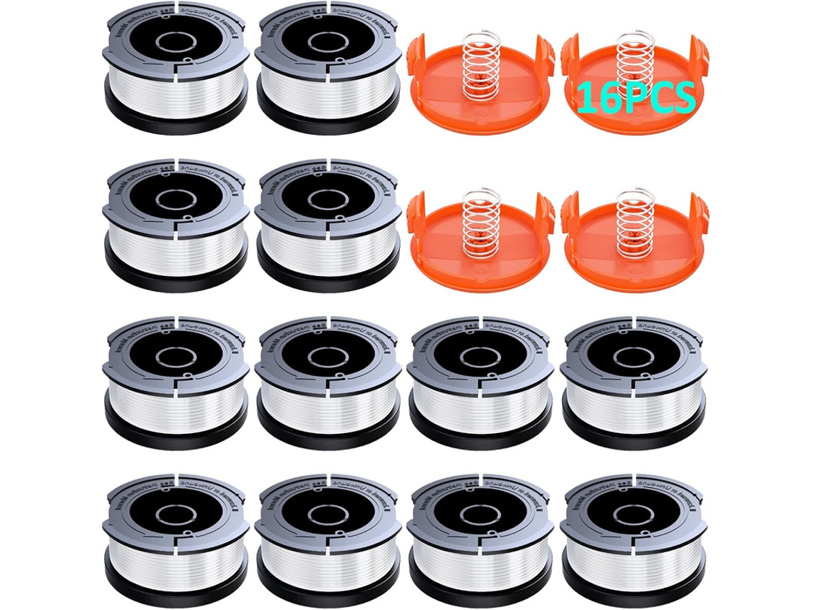 Pacote com 12 Carretéis de Fio com 4 Tampas Aparador de Grama para Black+decker Af 100 3zp HENTEN HOME