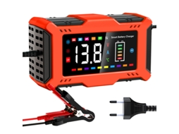 Lurelia Carregador De Bateria 6a 12v Lcd Chumbo-ácido Para Carro E Moto Automático