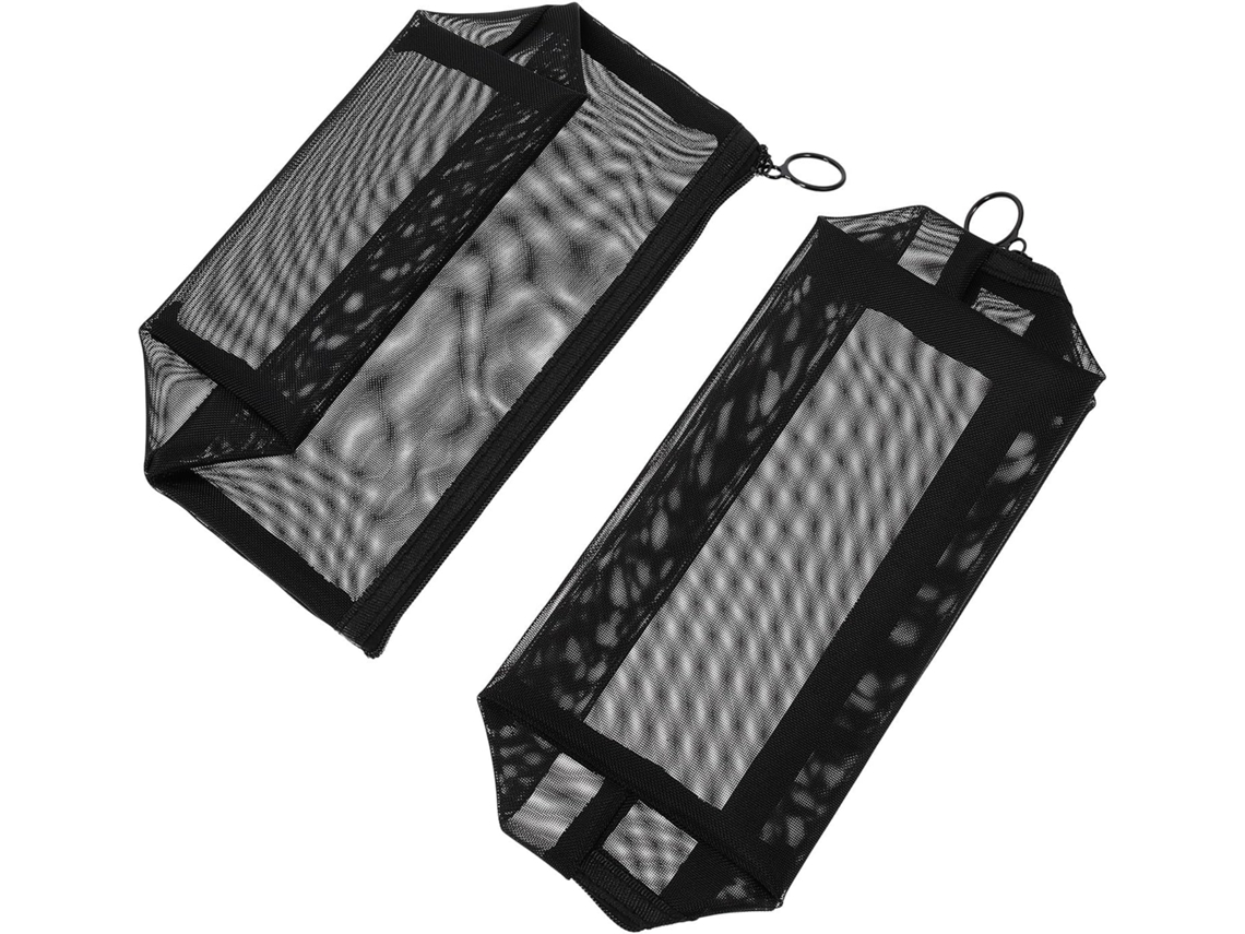 Necessaire Preta Transparente com 2 Compartimentos para Produtos de Higiene Pessoal.