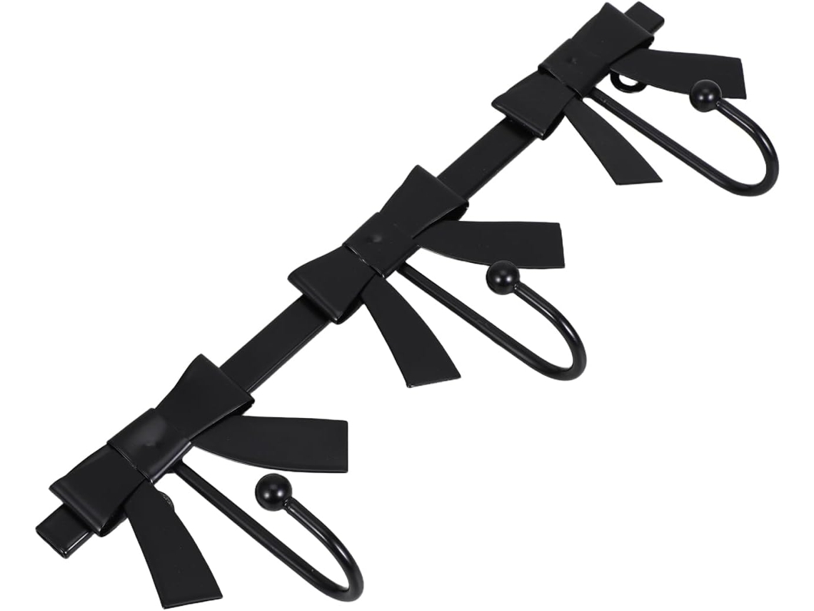 Cabide De Parede Decorativo Em Metal Preto Com 3 Ganchos Para Toalhas Banheiro, Chaves De Entrada E Outros Itens