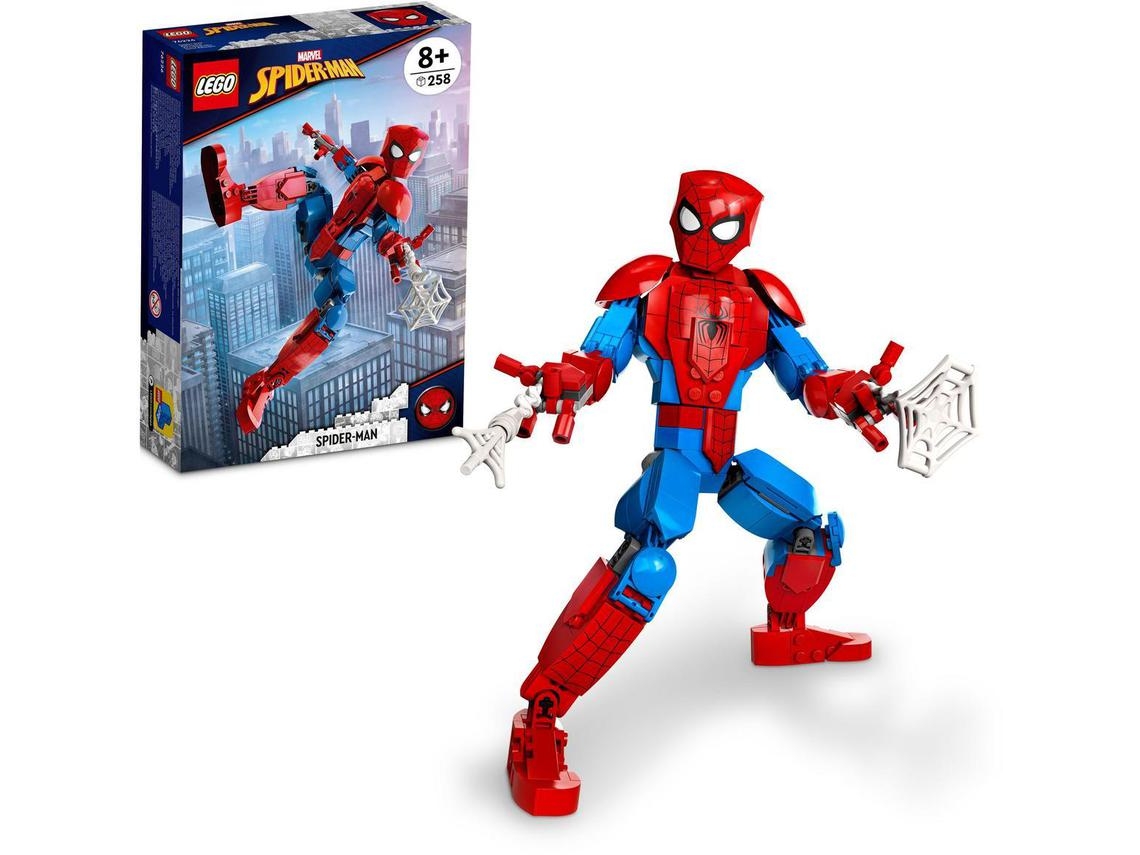 LEGO Marvel: Figura de Spider-Man – kit de construção; modelo realista para brincar e expor para crianças de idade 8+ (258 peças)
